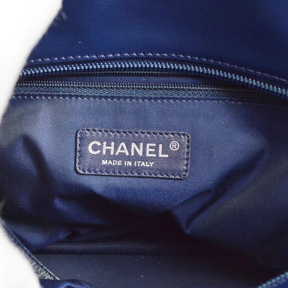 Auth Chanel Blue Coated Canvas Paris-Biarritz Tote PM Handbag - Picture 7 of 15